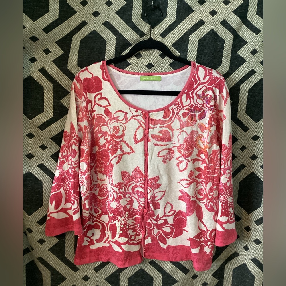 Sigrid Olsen cardigan 75%silk